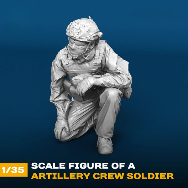 1/35 Modern Artillery Crew Soldier, Resin Model Figure Kit, Unassembled and Unpainted