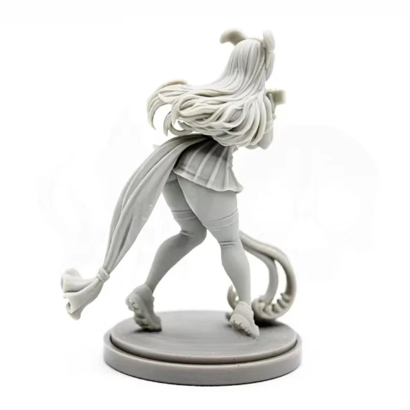 38mm Cat-Girl Warrior with Flowing Hair, Resin Model Figure Kit, Anime Theme, Unassembled and Unpainted
