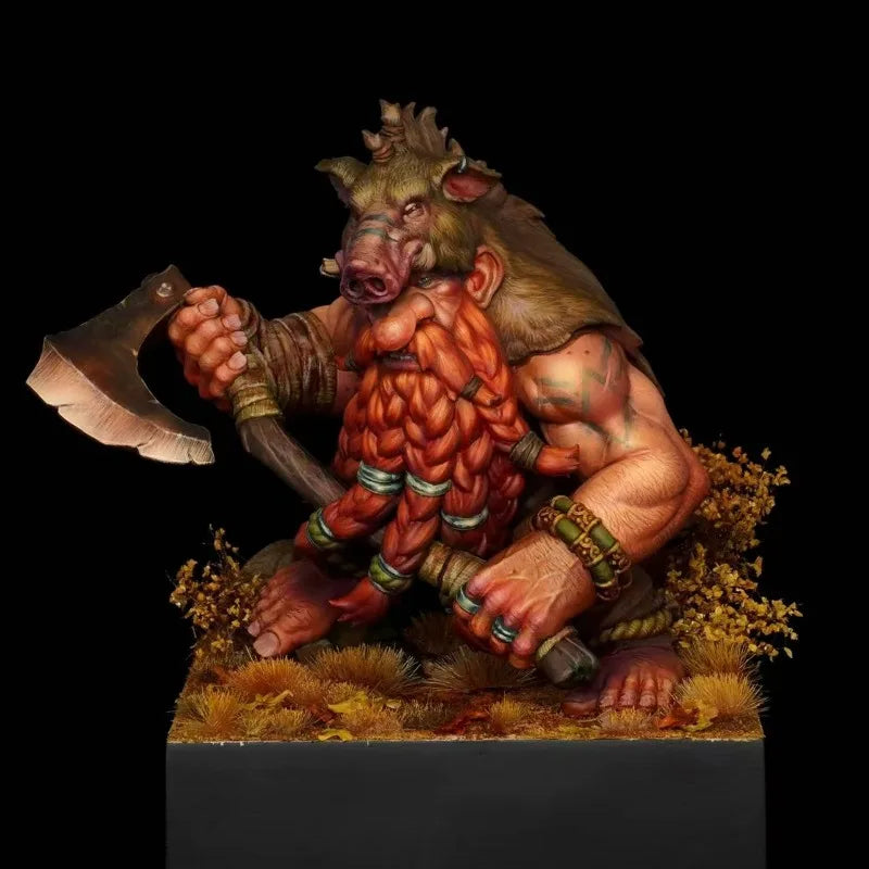 60mm Dwarf Berserker, Resin Model Figure Kit, Fantasy Theme, Unassembled and Unpainted