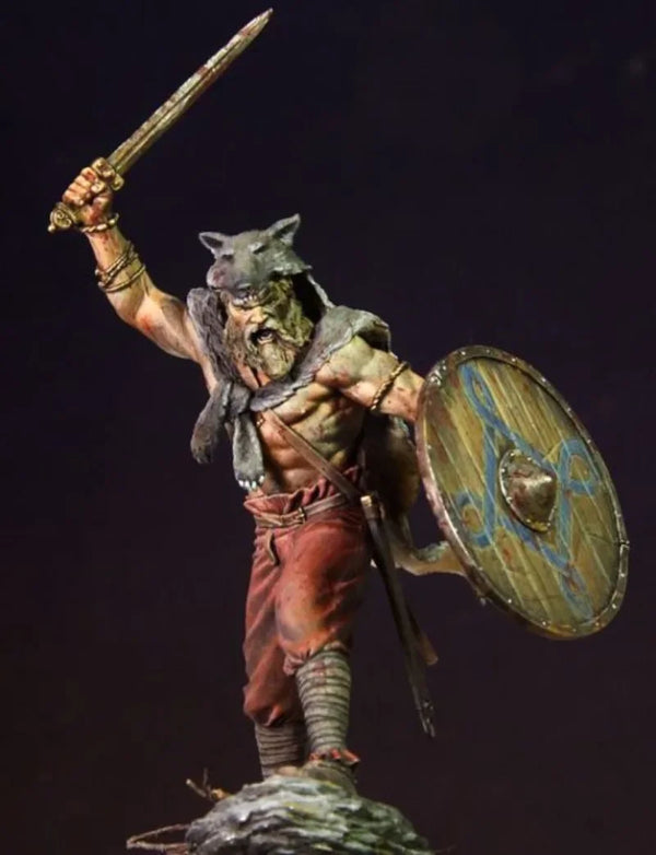 1/24 Orc Warrior with Beast Companion, Resin Model Figure Kit, Fantasy Theme, Unassembled and Unpainted