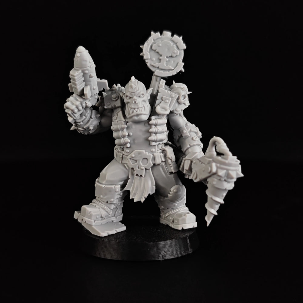 32mm Grimdark Ork Smashers Squad, 12 Figures, Resin Model Figure Kit, Sci-Fi Theme, Unassembled and Unpainted