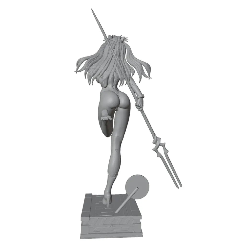 75mm Kneeling Elf Warrior with Spear, Resin Model Figure Kit, Fantasy Theme, Unassembled and Unpainted