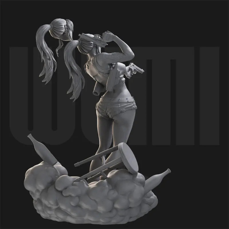 1/18 Black Lagoon Revy, Resin Model Figure Kit, Anime Theme, Unassembled and Unpainted