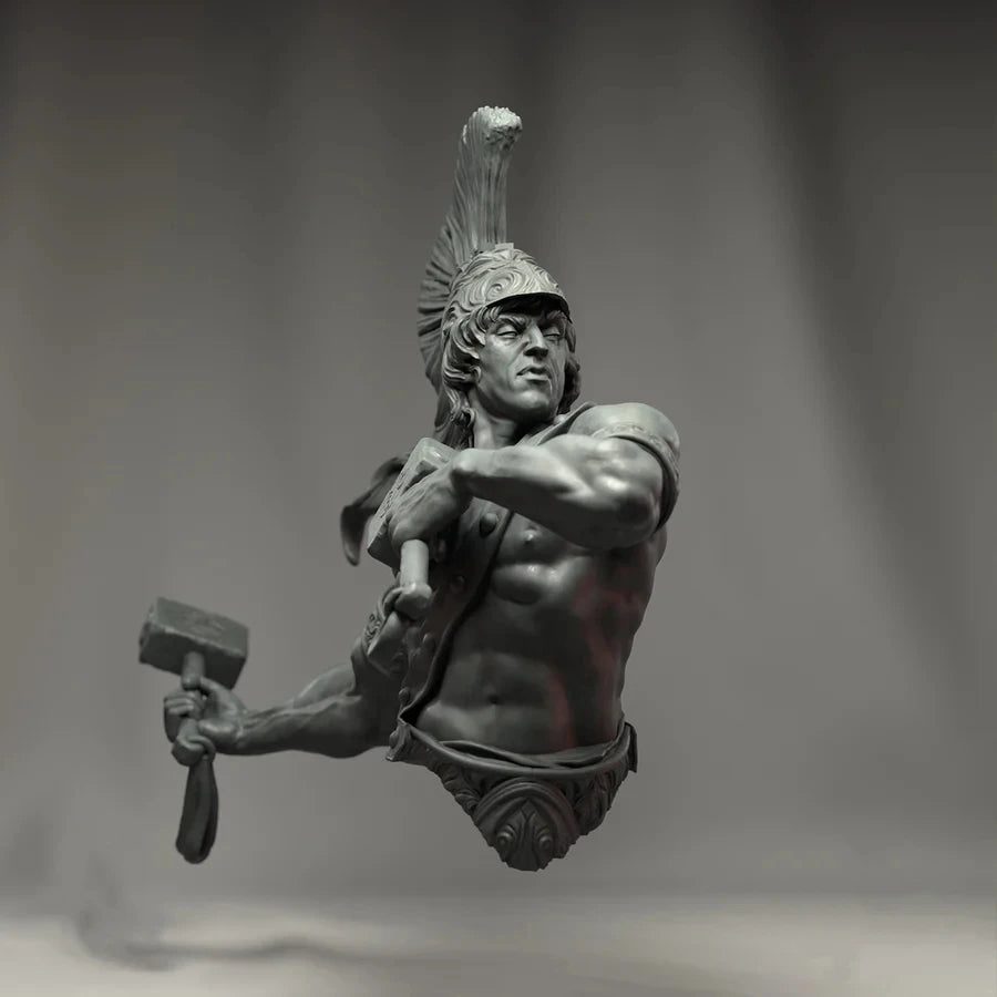 1/10 Ancient Greek Hoplite with Battle Axe, Resin Model Bust Kit, Unassembled and Unpainted