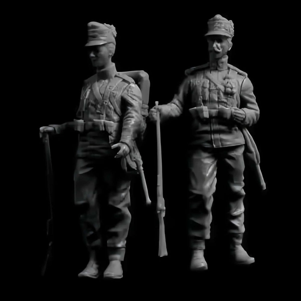 1/35 WWI British Infantry with Campaign Hats and Puttees, 4 Figures, Resin Model Figure Kit, Unassembled and Unpainted