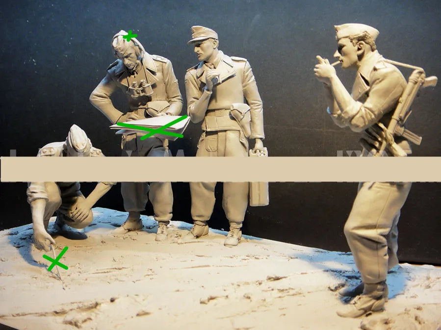 1/16 WWII Wehrmacht Soldiers, 9 Figures, Resin Model Figure Kit, Unassembled and Unpainted