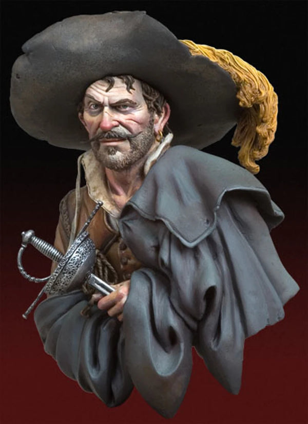 1/10 17th Century Pirate, Resin Model Bust Kit, Historical Theme, Unassembled and Unpainted