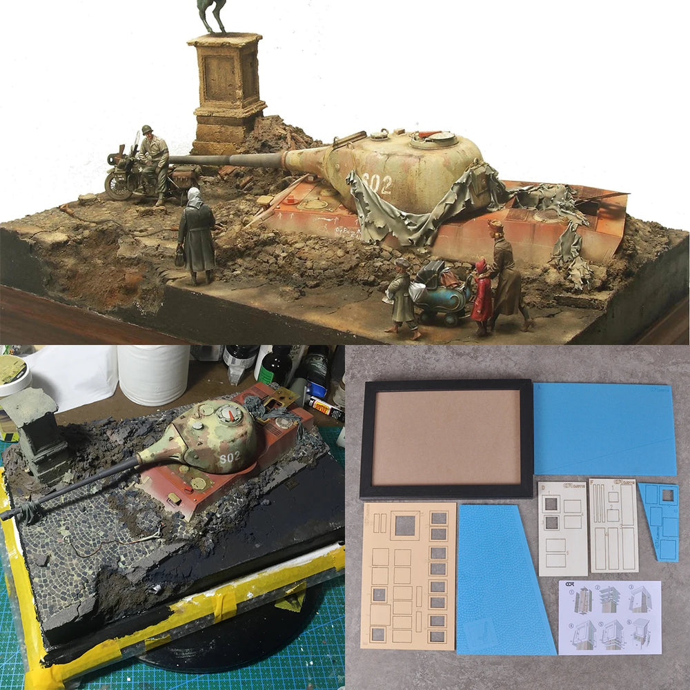 1/35 Modern Urban Plaza, 3 Figures, Resin Model Diorama Kit, Unassembled and Unpainted