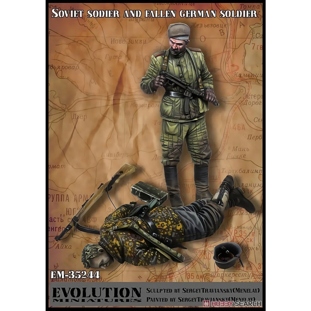 1/35 WWII Soviet Vs German Soldiers, 2 Figures, Resin Model Diorama Kit, Unassembled and Unpainted