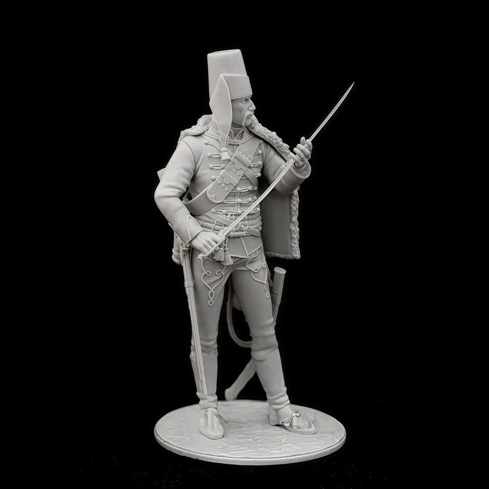 75mm Napoleonic Russian Cavalry Soldier, Resin Model Figure Kit, Unassembled and Unpainted
