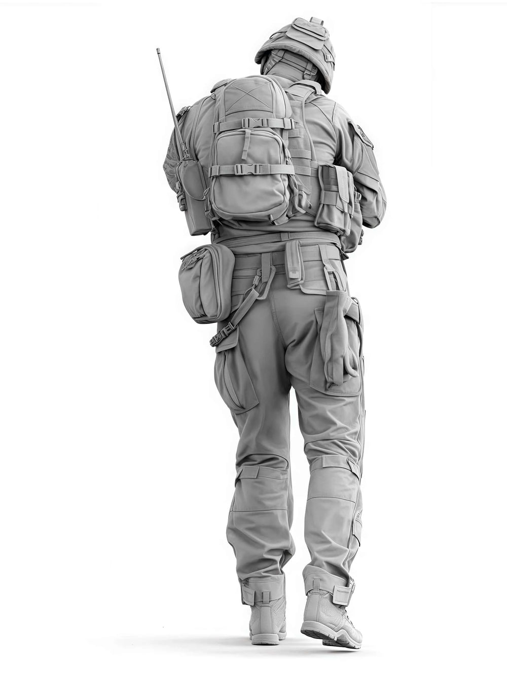 1/16 Modern Tactical Operator with Plate Carrier Aiming Rifle, Resin Model Figure Kit, Unassembled and Unpainted