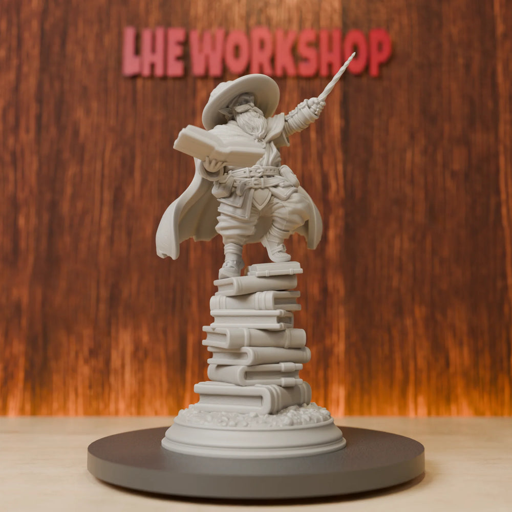 28mm Gnome Wizard, Resin Model Figure Kit, Fantasy Theme, Unassembled and Unpainted