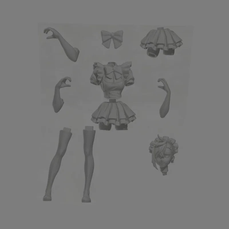 160mm Ayase Maid Character, Resin Model Figure Kit, Anime Theme, Unassembled and Unpainted