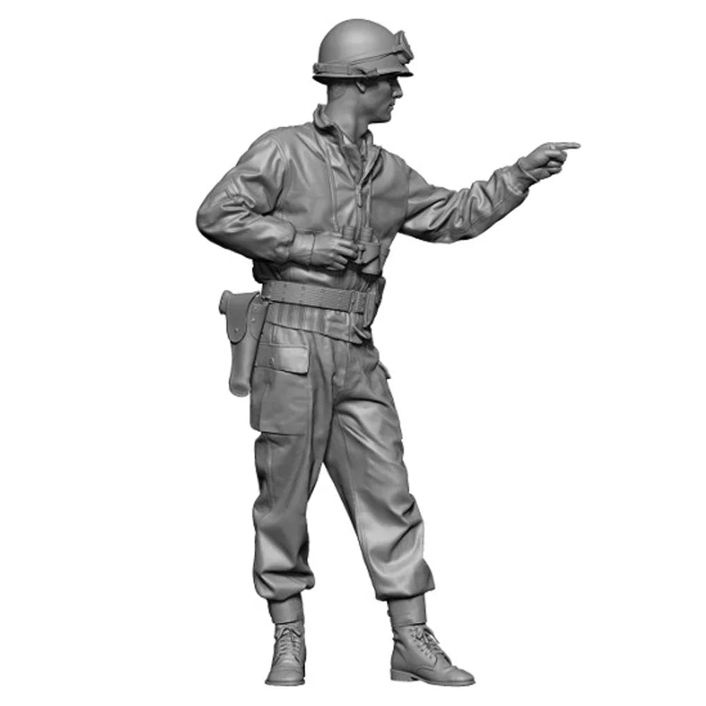 1/35 WWII US Soldier Pointing Forward, Resin Model Figure Kit, Unassembled and Unpainted