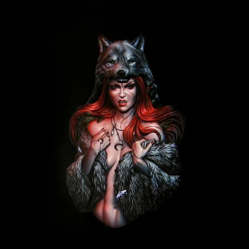 1/10 Dark Fantasy Female Warrior, Resin Model Bust Kit, Fantasy Theme, Unassembled and Unpainted