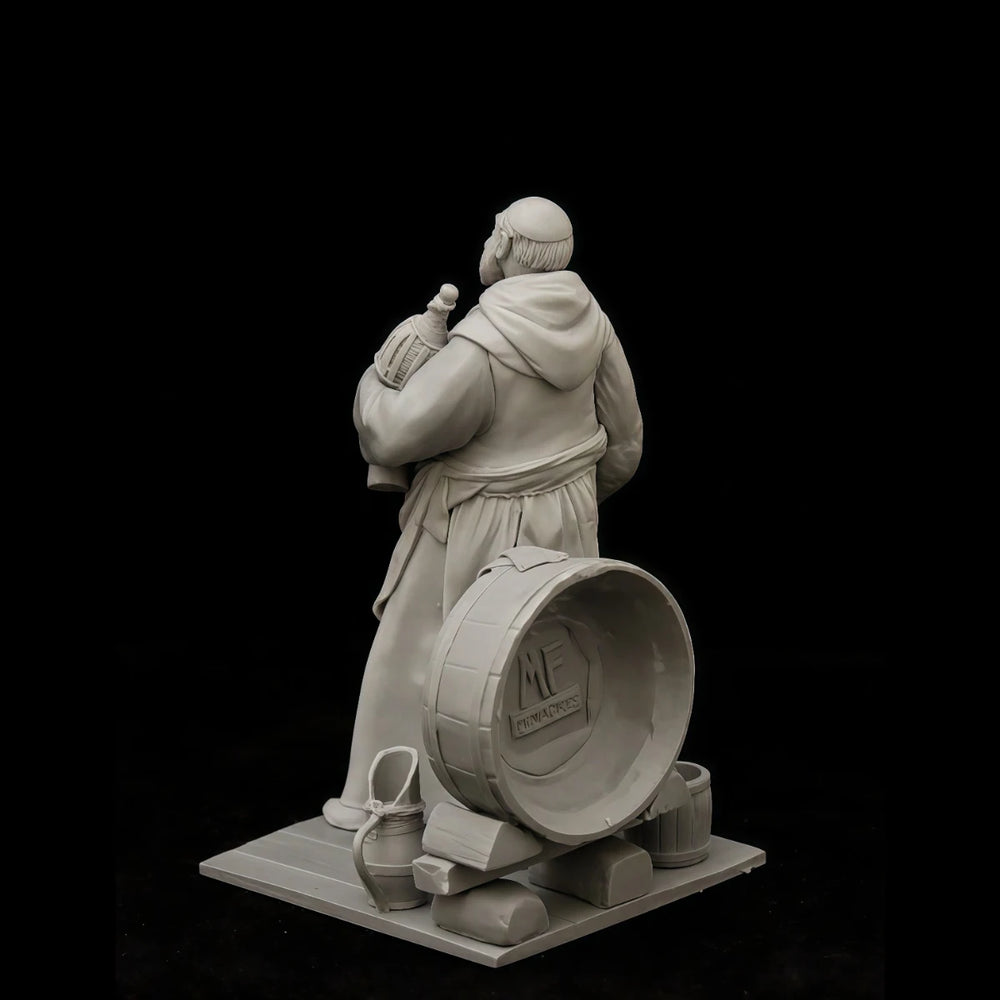 75mm Medieval Monk with Cooking Pots, Resin Model Figure Kit, Unassembled and Unpainted