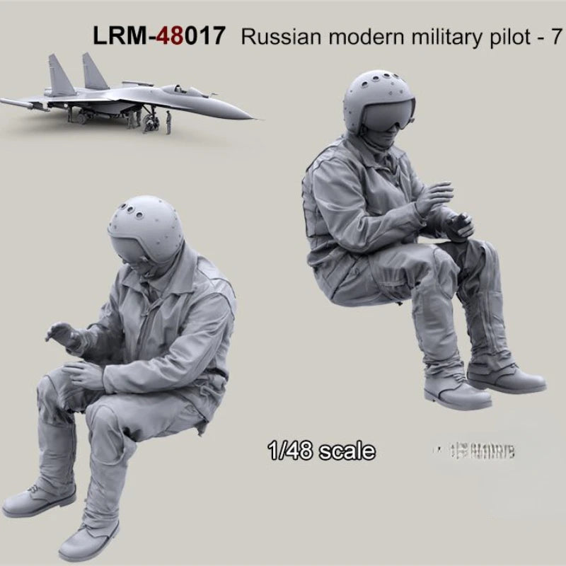1/48 Modern Russian Military Pilot, Resin Model Figure Kit, Unassembled and Unpainted