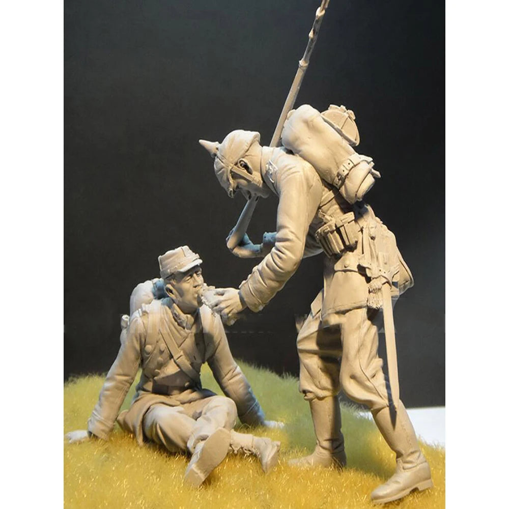 1/16 WWI Combat Soldiers, 2 Figures, Resin Model Figure Kit, Unassembled and Unpainted