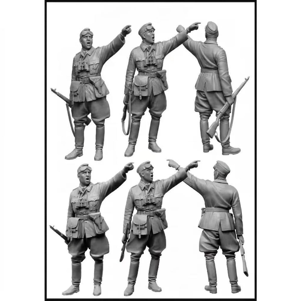 1/35 WWI Military Officers and Soldiers, 6 Figures, Resin Model Figure Kit, Unassembled and Unpainted