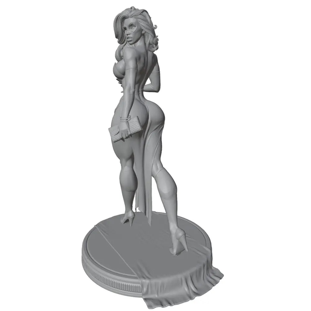 1/24 White-Haired Pin-up, Resin Model Figure Kit, Unassembled and Unpainted