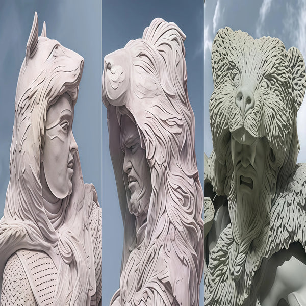1/24 Tribal Warriors, 3 Figures, Resin Model Figure Kit, Fantasy Theme, Unassembled and Unpainted