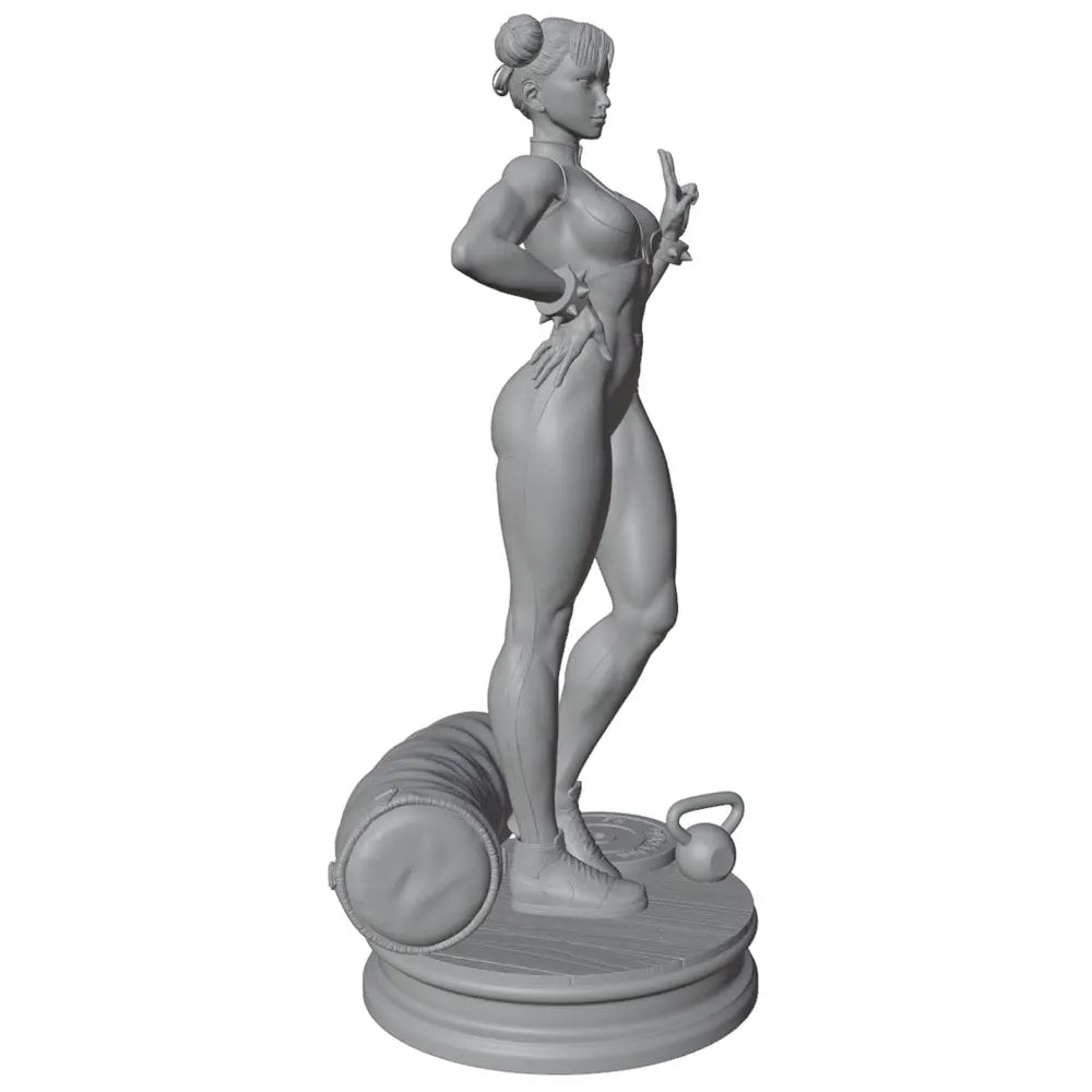 75mm Vintage Female with Peace Sign, Resin Model Figure Kit, Unassembled and Unpainted