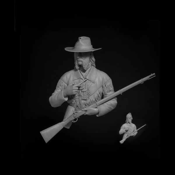 1/10 American Civil War Frontier Rifleman, Resin Model Figure Kit, Unassembled and Unpainted