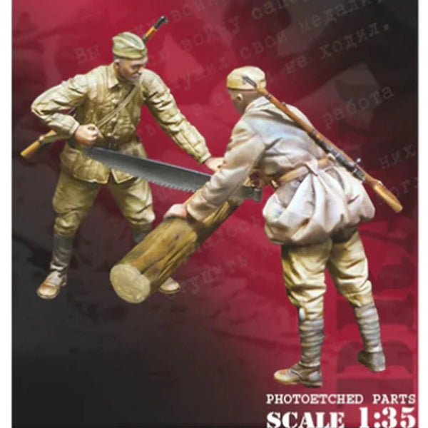 1/35 WWII Soviet Infantry Bayonet Assault, 3 Figures, Resin Model Figure Kit, Unassembled and Unpainted