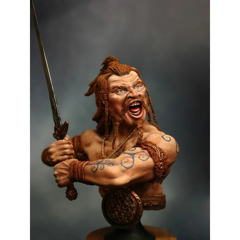 1/9 Ancient Celtic Warrior, Resin Model Bust Kit, Unassembled and Unpainted