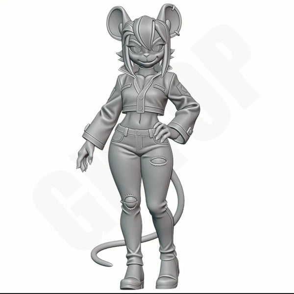 1/24 Anthropomorphic Mouse Character, Resin Model Figure Kit, Unassembled and Unpainted