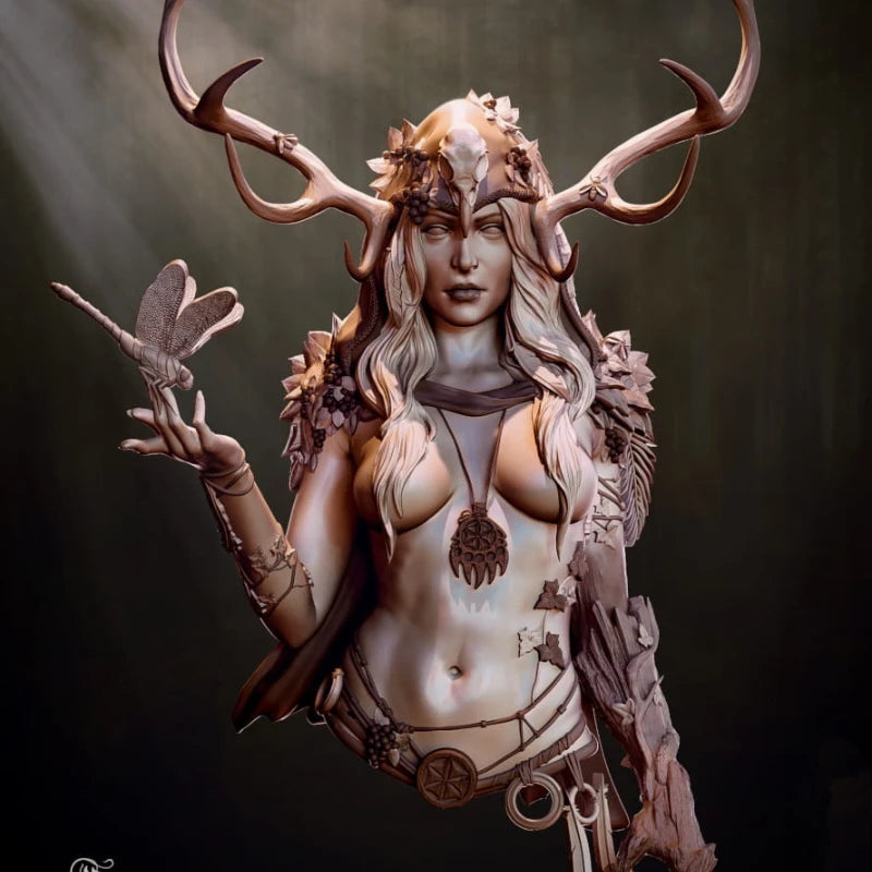 1/10 Slavic Lesza Forest Spirit, Resin Model Bust Kit, Mythology Theme, Unassembled and Unpainted