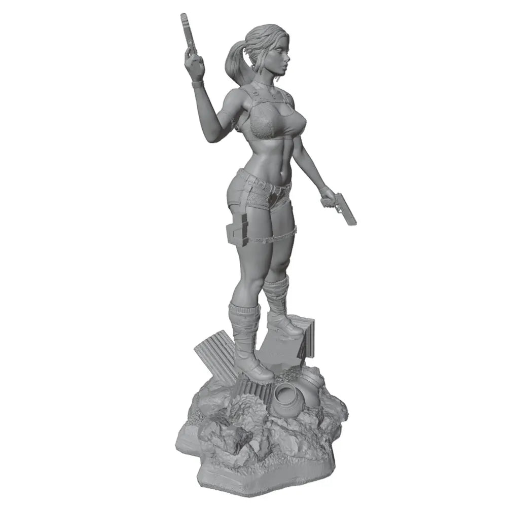 1/24 Armed Female Warrior, Resin Model Figure Kit, Unassembled and Unpainted