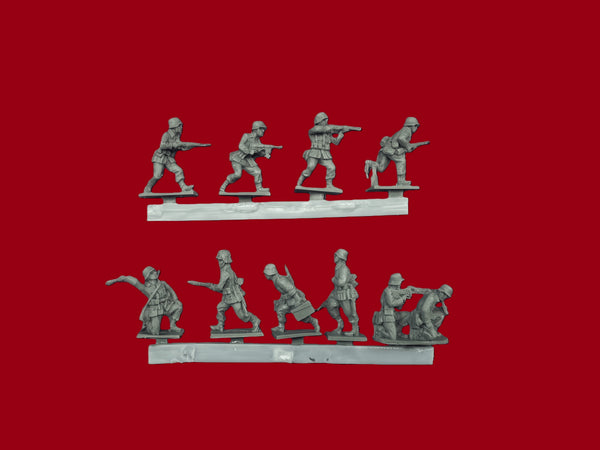 1/72 WWII Infantry Squad Combat Positions, 10 Figures, Resin Model Figure Kit, Unassembled and Unpainted