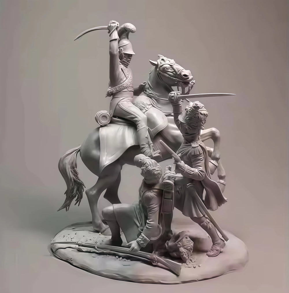 1/35 Medieval Battle Scene, 8 Figures, Resin Model Diorama Kit, Unassembled and Unpainted