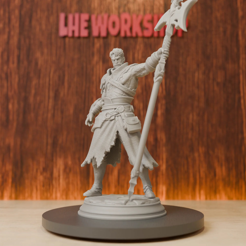 28mm Halberd Warrior, Resin Model Figure Kit, Fantasy Theme, Unassembled and Unpainted