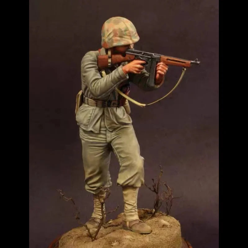 1/16 WWII Allied Combat Soldier, Resin Model Figure Kit, Unassembled and Unpainted