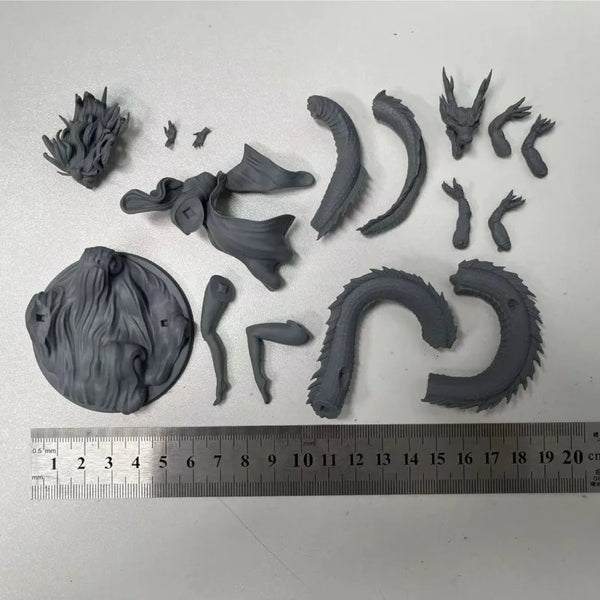 1/24 Female with Coiled Dragon, Resin Model Figure Kit, Fantasy Theme, Unassembled and Unpainted
