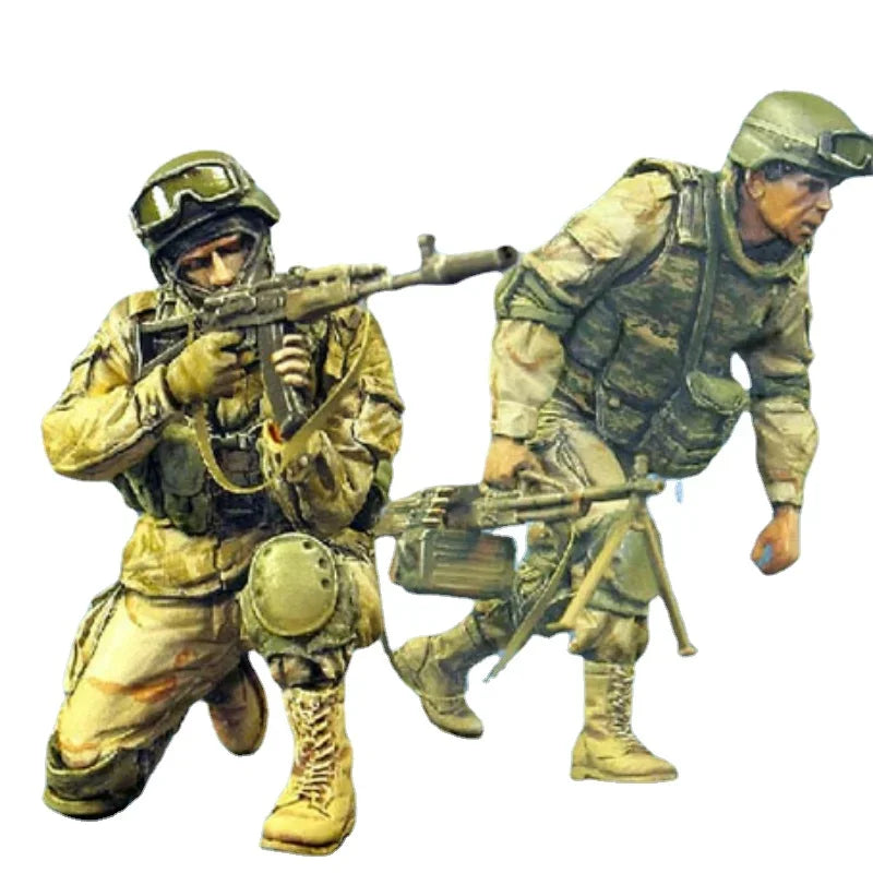 1/35 Modern Russian Infantry in Digital Camouflage, 2 Figures, Resin Model Figure Kit, Unassembled and Unpainted