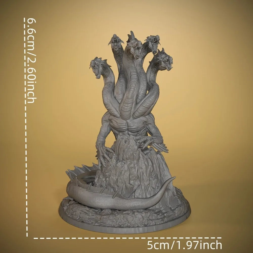 66mm Five-Headed Dragon Baravis, Resin Model Figure Kit, Fantasy Theme, Unassembled and Unpainted