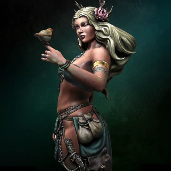 1/10 Female Elf Warrior with Bird Companion, Resin Model Figure Kit, Fantasy Theme, Unassembled and Unpainted