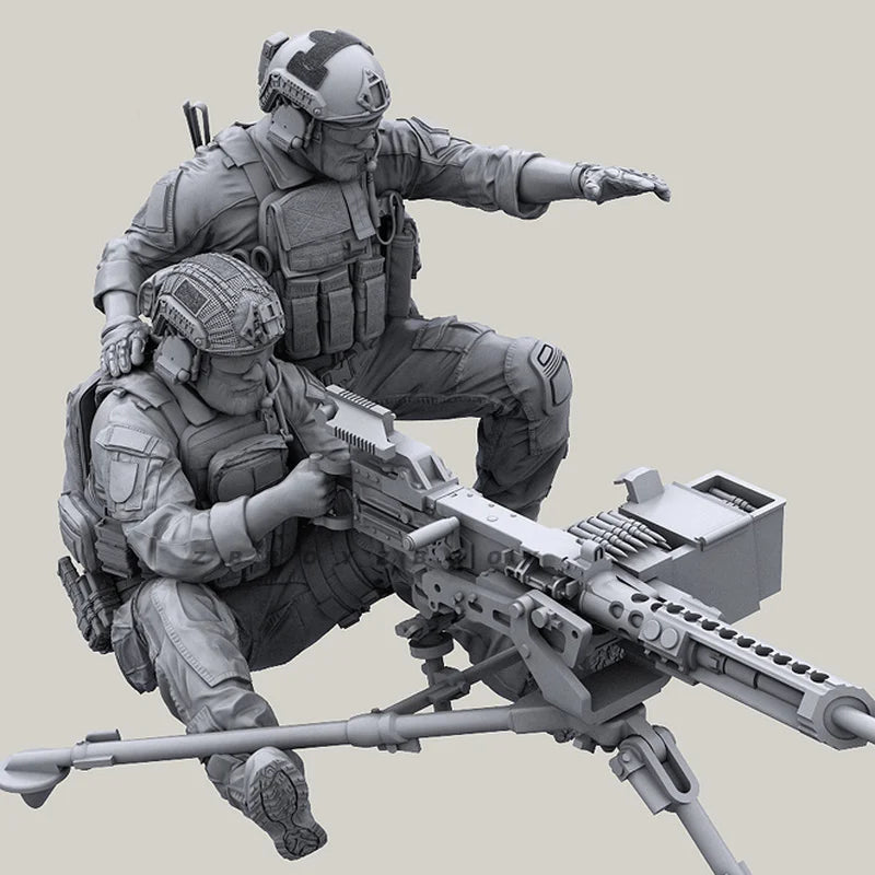 1/35 Modern Tactical Operators with LMG Support, 6 Figures, Resin Model Figure Kit, Unassembled and Unpainted
