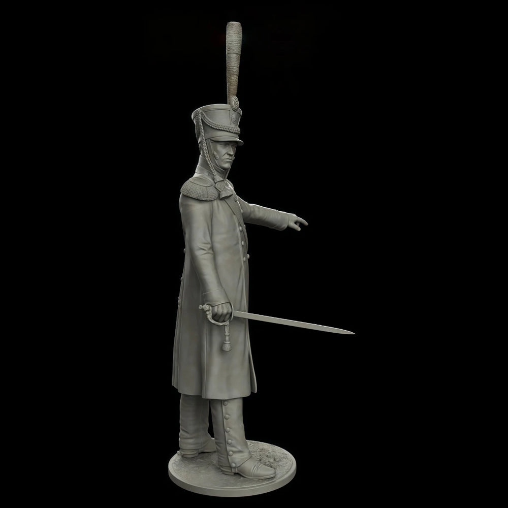 75mm Napoleonic Russian Grenadiers Officer, Resin Model Figure Kit, Unassembled and Unpainted
