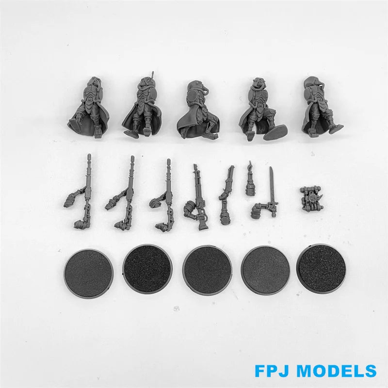 28mm Scavenger Stalkers, 5 Figures, Resin Model Figure Kit, Sci-Fi Theme, Unassembled and Unpainted