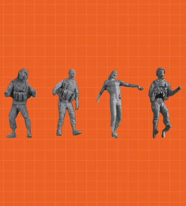 1/35 Modern Tactical Soldiers Set, 4 Figures, Resin Model Figure Kit, Unassembled and Unpainted