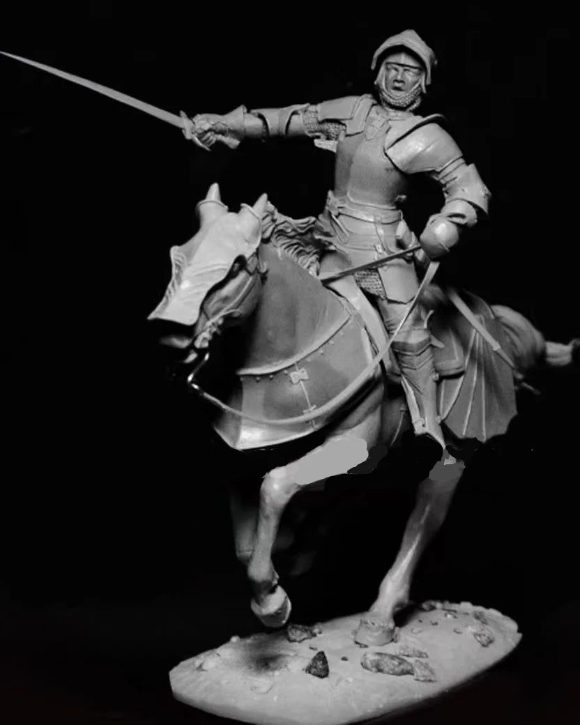 1/24 Medieval Cavalry Soldier, Resin Model Figure Kit, Unassembled and Unpainted