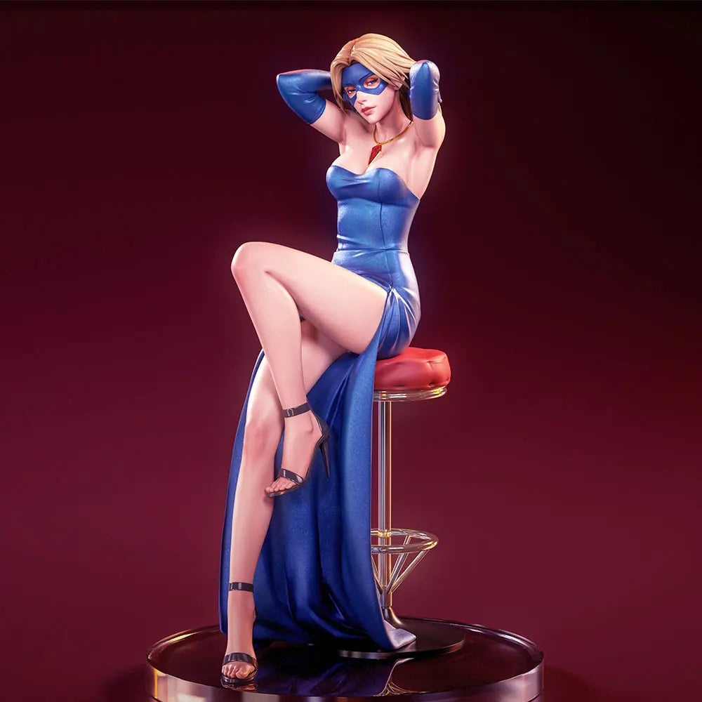1/24 Female in Blue Outfit, Resin Model Figure Kit, Unassembled and Unpainted