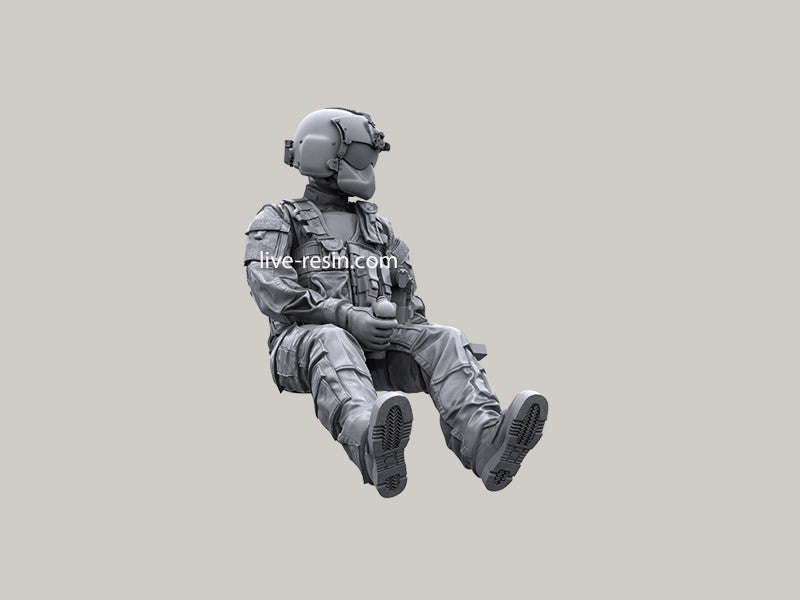 1/35 Modern Special Forces Operator Exiting Helicopter with Thermal Head, Resin Model Figure Kit, Unassembled and Unpainted