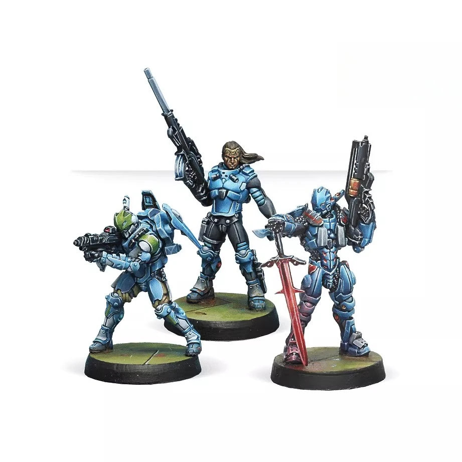 28mm Grimdark Sci-Fi Battle Group, 3 Figures, Resin Model Figure Kit, Sci-Fi Theme, Unassembled and Unpainted