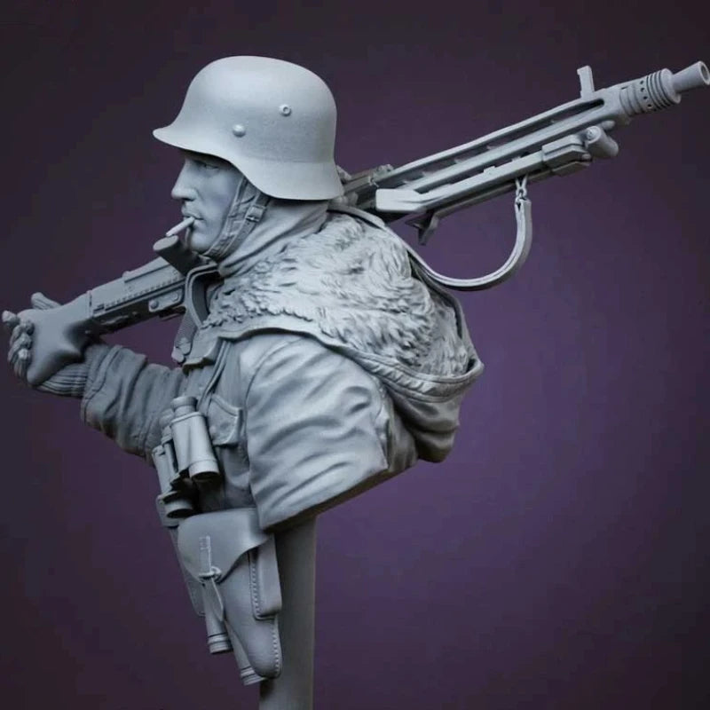 1/10 WWII German Panzerfaust Gunner, Resin Model Bust Kit, Unassembled and Unpainted