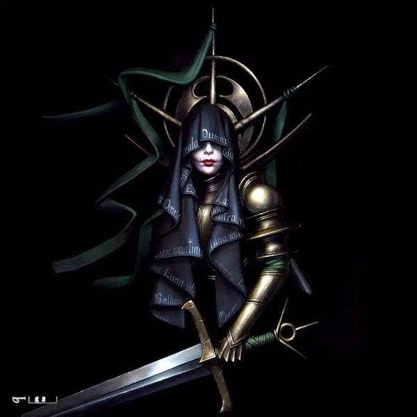 1/10 Dark Gothic Sorceress, Resin Model Bust Kit, Fantasy Theme, Unassembled and Unpainted